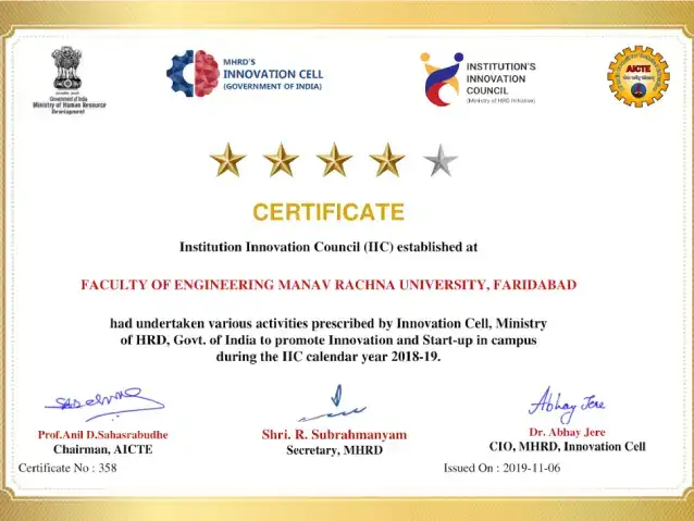 IIC RatingCertificate 2018